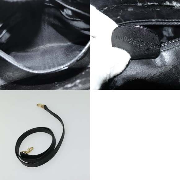 GUCCI Bamboo Hand Bag Leather Black Gold 000 2865 000 2865 - Picture 12 of 12